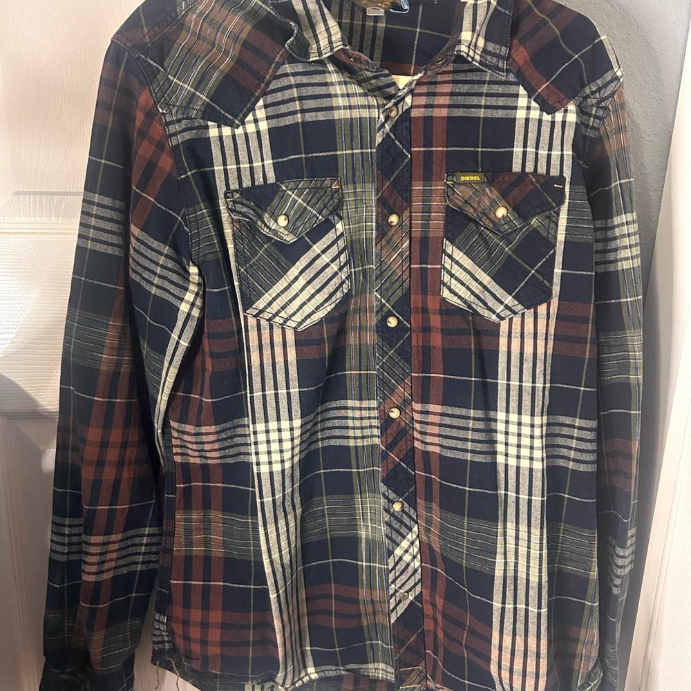 Diesel Plaid Button-Up Shirt